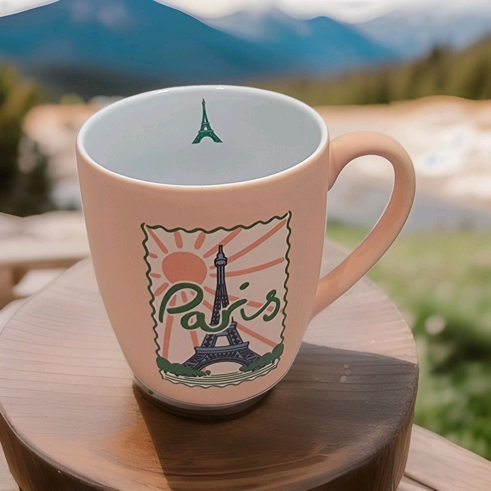 NEW! Paris Eiffel Tower‎ Themed Soft Touch Ceramic Mug By Punch Studio